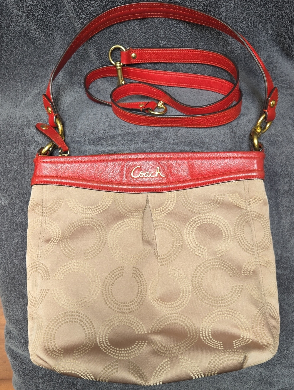 Coach F20068 Park Signature Op Art Canvas Convertible Crossbody & Shoulder Bag